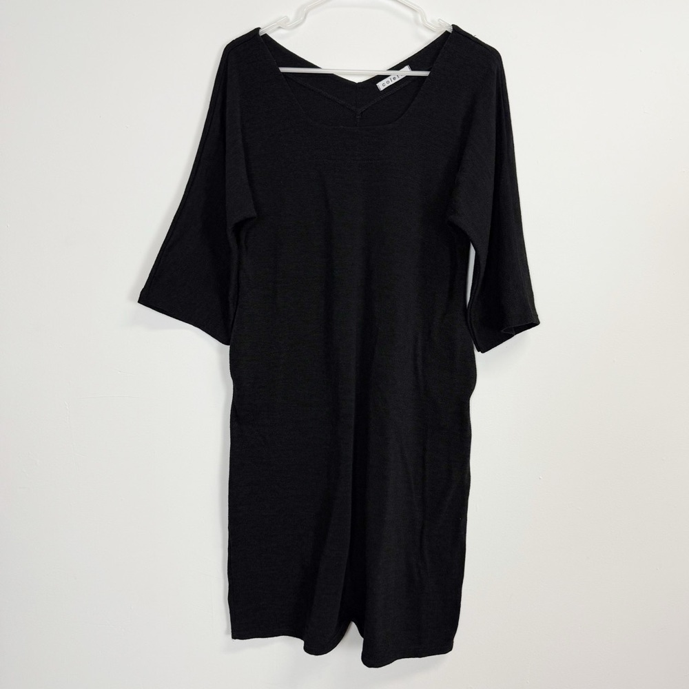 Colette Sweater Dress Womens Size Small Black Stretch Pockets